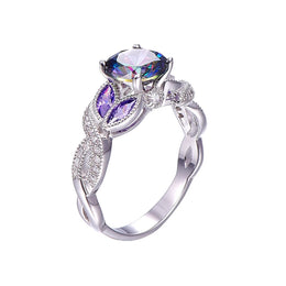 Mystical Rainbow Topaz 925 Sterling Silver Ring - Fine Jewelry