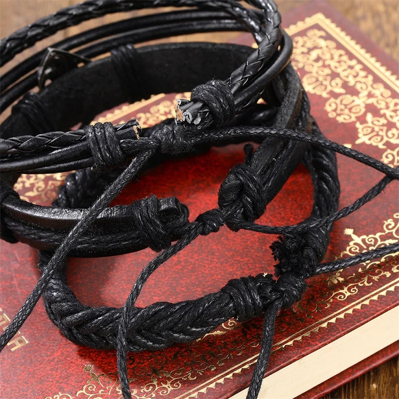 Vintage Black Bead Bracelet - Men's Statement Beaded Jewelry