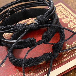 Vintage Black Bead Bracelet - Men's Statement Beaded Jewelry