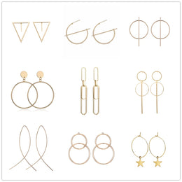 Simple Gold Earrings - Star-Shaped Punk Fashion Statement Jewelry
