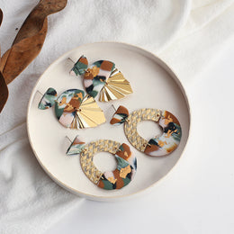 Abstract Pattern Drop Earrings - Elegant Statement Jewelry