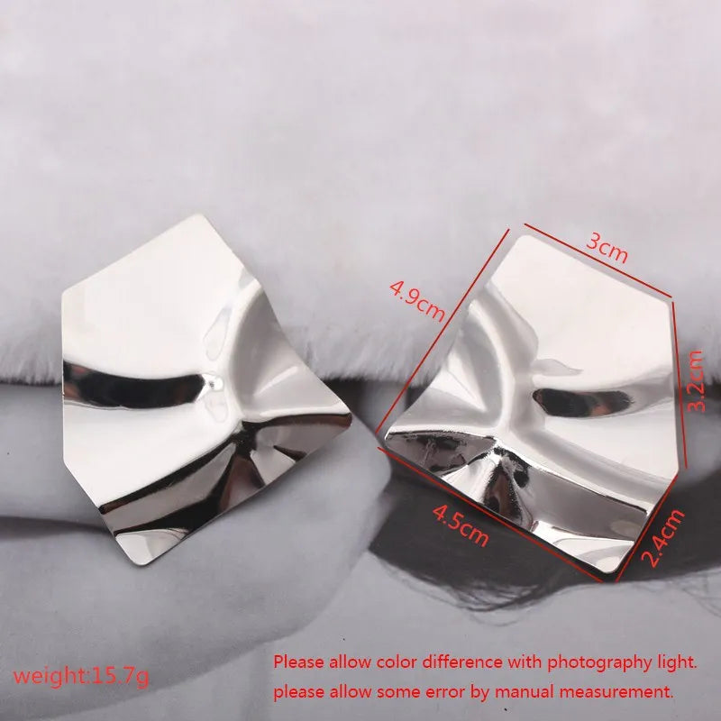 Exaggerated Simple Irregular Geometric Earrings - Trendy Fashion Drop Jewelry