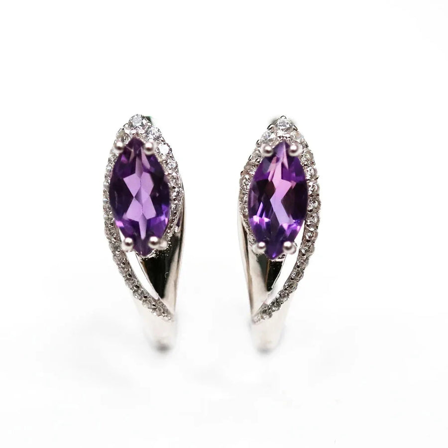 Natural Blue Topaz 925 Sterling Silver Earrings - Amethyst Luxury Jewelry