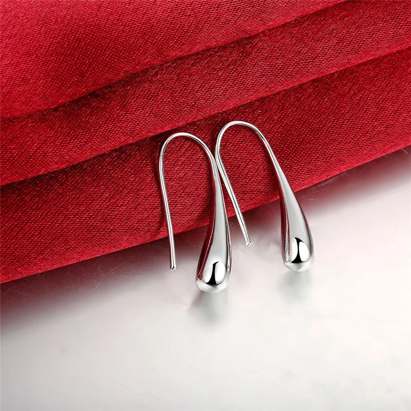 925 Sterling Silver Droplets Stud Earrings - Minimalist Water Drop Jewelry