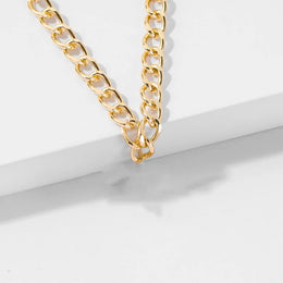 Chunky Thick Lock Chain Necklace - Bold Statement Link Jewelry