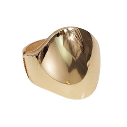 Punk Shiny Surface Cuff Bangle - Geometric Gold Alloy Fashion Jewelry
