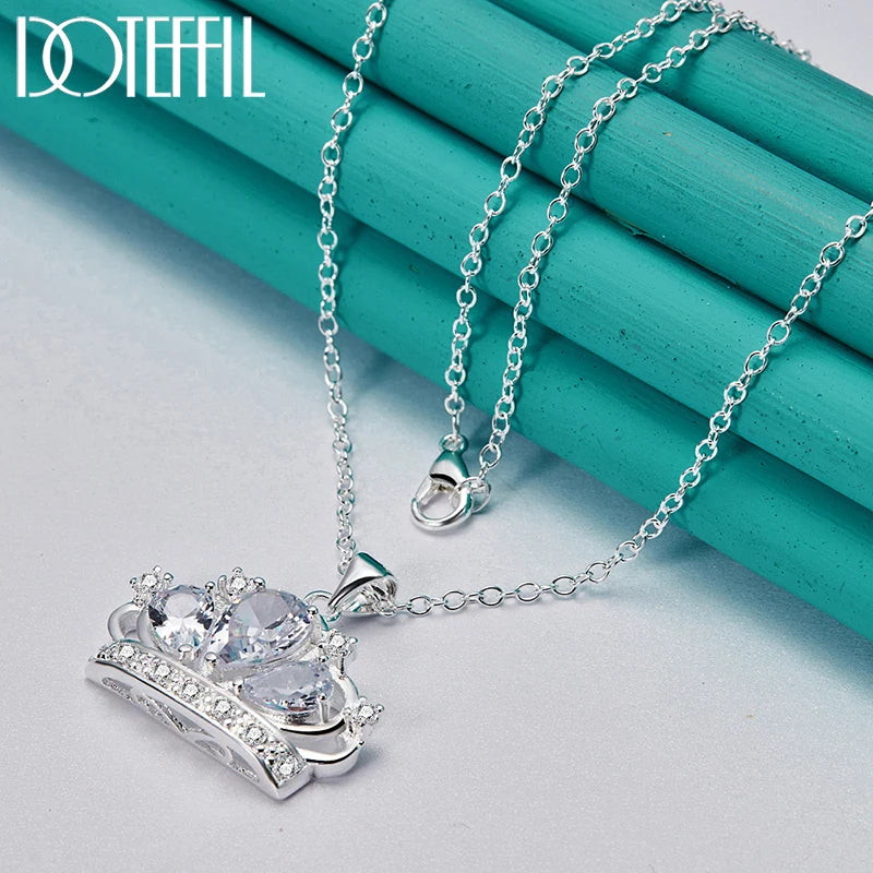 925 Sterling Silver AAA Zircon Necklace - Premium Diamond Alternative Jewelry