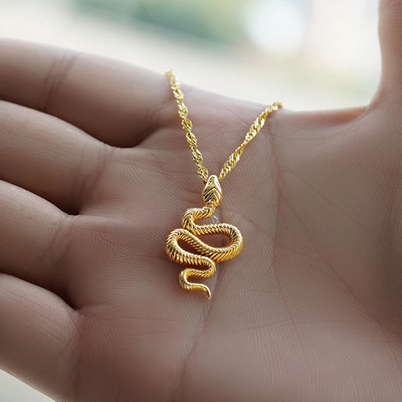 Snake Pendant Necklace - Serpent Symbol Jewelry