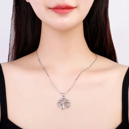 Tree of Life Pendant Necklace - Rhinestone Symbolic Jewelry