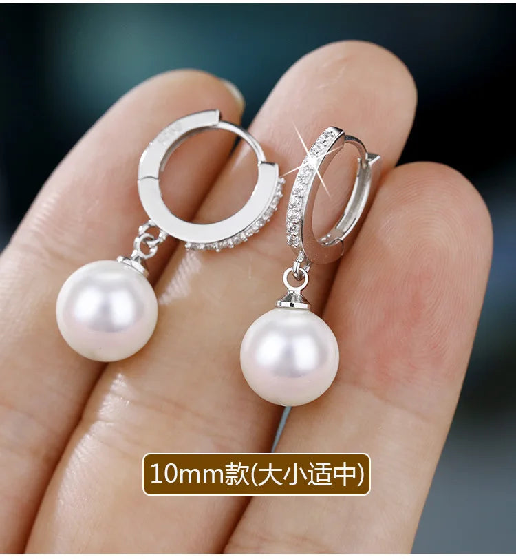 Genuine Natural Freshwater Pearl 925 Sterling Silver Earrings - Classic Elegant Jewelry