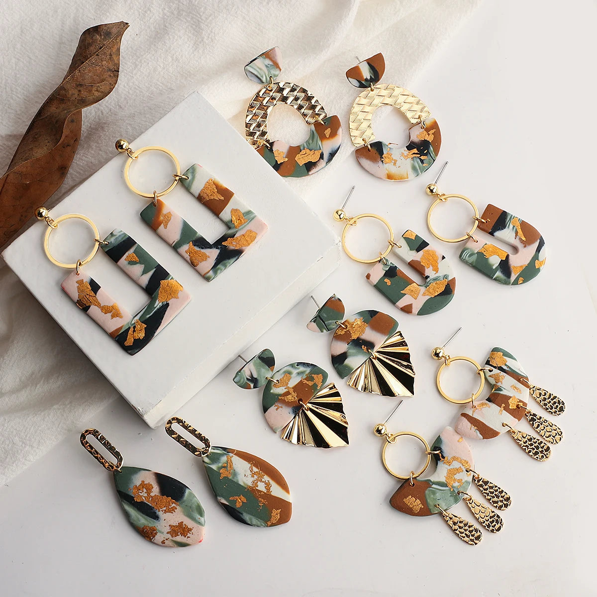Abstract Pattern Drop Earrings - Elegant Statement Jewelry