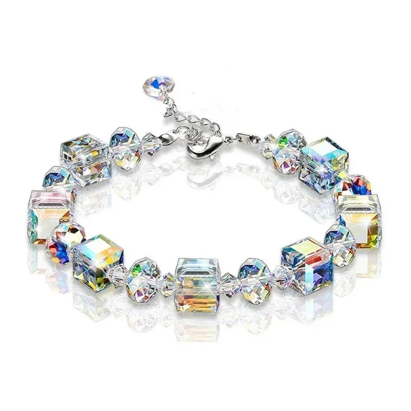 Cube Crystal Bracelet - Minimalist Sparkle Jewelry