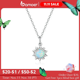 925 Sterling Silver White Opal Sun Pendant Necklace - Celestial Fine Jewelry