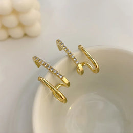 Irregular U-Shaped Gold Color Earrings - Versatile Fashion Statement Jewelry