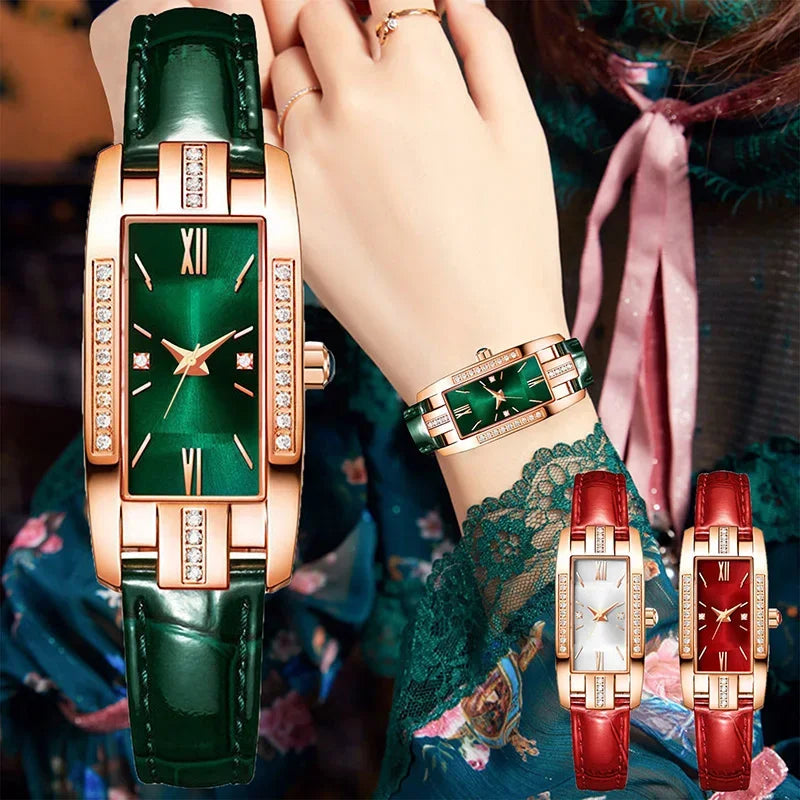 Luxury Square Quartz Wrist Watch - Elegant Arabic Numeral Display