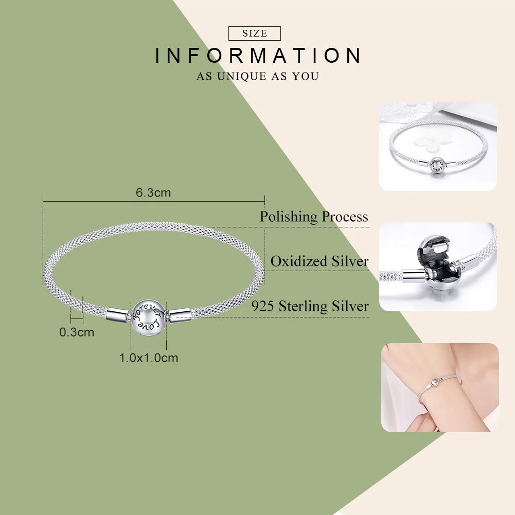 925 Sterling Silver Stars Splice Bracelet - Zircon Charm Jewelry
