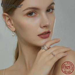 Genuine 925 Sterling Silver CZ Circle Ring - Minimalist Fine Jewelry