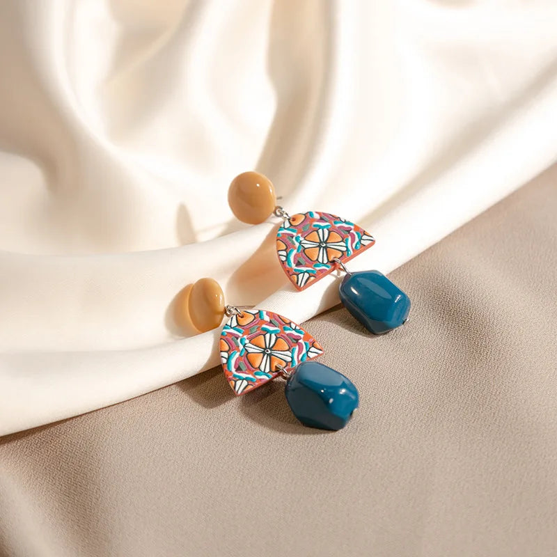 Vintage Mushroom Shaped Earrings - Geometric Acrylic Fashion Jewelry