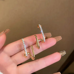 Irregular U-Shaped Gold Color Earrings - Versatile Fashion Statement Jewelry