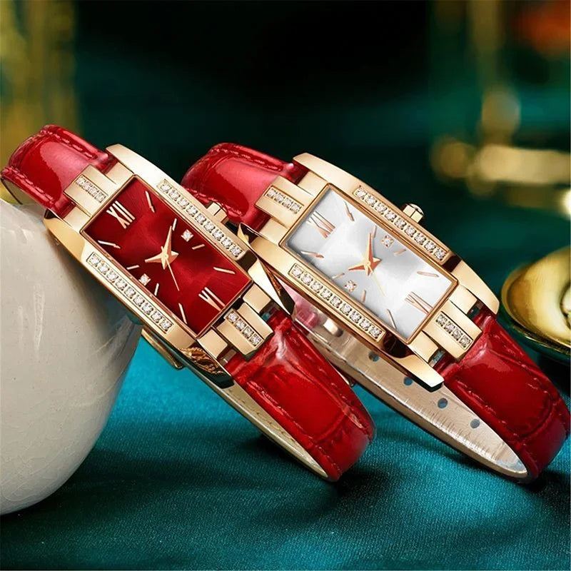 Luxury Square Quartz Wrist Watch - Elegant Arabic Numeral Display