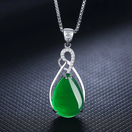 S925 Sterling Silver Turquoise Pendant Necklace - Bohemian Gemstone Jewelry