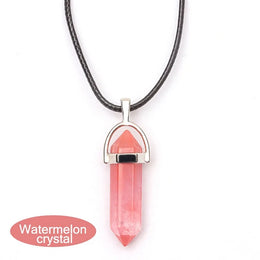 Hexagonal Column Quartz Necklace - Geometric Crystal Pendant