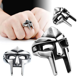 Goth Hip Hop Mask Ring - Punk Style Statement Jewelry