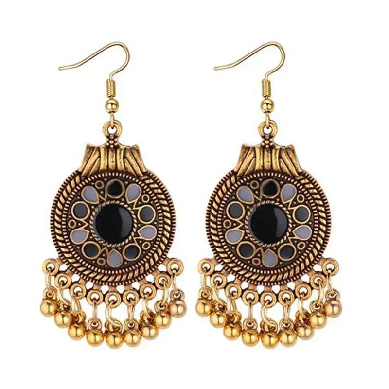 Geometric Tassels Dangle Earring - Vintage Metal Statement Jewelry