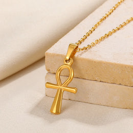 Vintage Cross Pendant Necklace - Stainless Steel Christian Jewelry