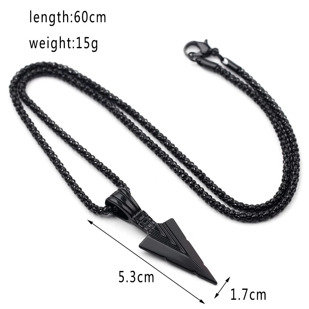 Retro Punk Arrow Pendant Necklace - Edgy Statement Jewelry