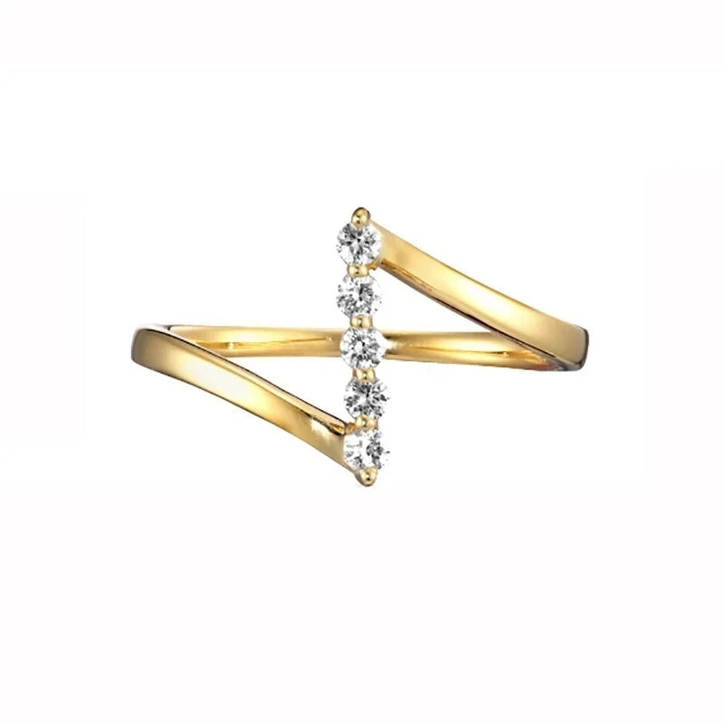 Geometric Zircon Ring - Modern Cocktail Statement Jewelry
