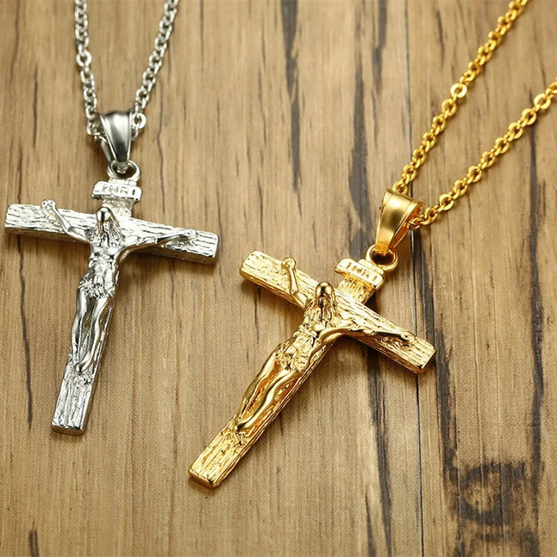INRI Crucifix Jesus Piece Cross Necklace - Faith Statement Jewelry