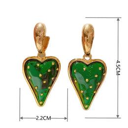 Retro Exaggerated Baroque Heart Earrings - Elegant Statement Jewelry