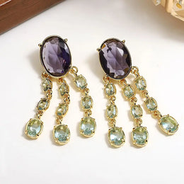 Vintage Geometric Long Dangle Earrings - Modern Statement Jewelry