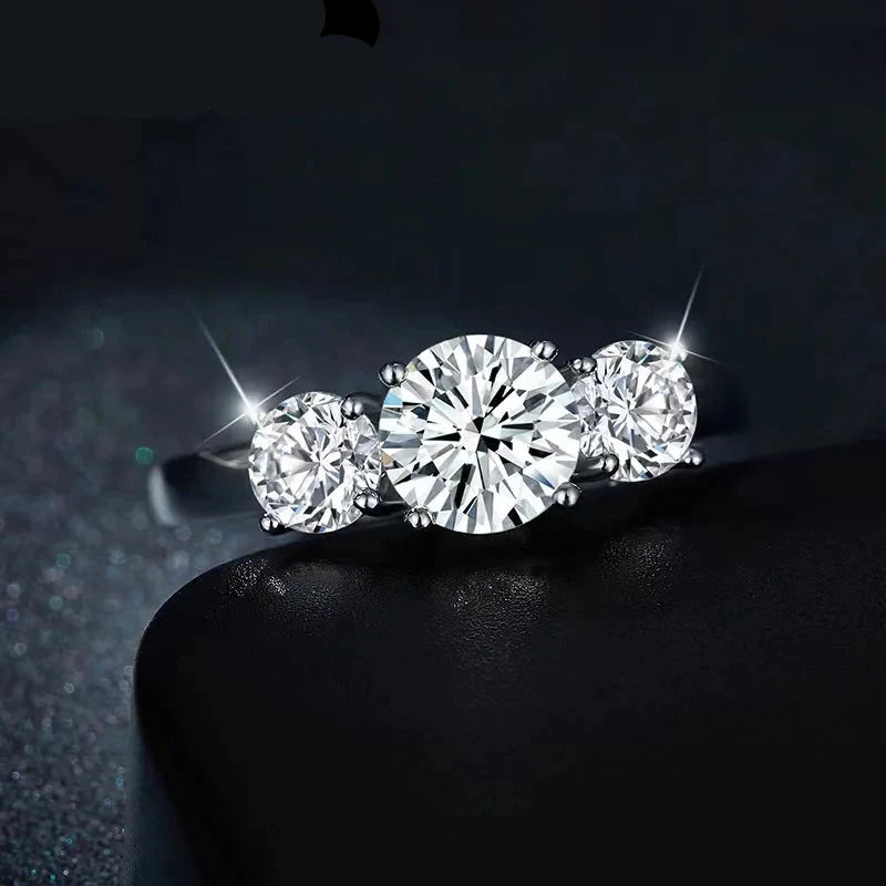 AAA Rhinestone Sterling Silver Ring - Elegant Statement Jewelry