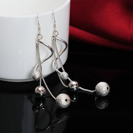 925 Sterling Silver Tassel Bead Earrings - Drop Statement Jewelry