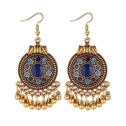 Geometric Tassels Dangle Earring - Vintage Metal Statement Jewelry