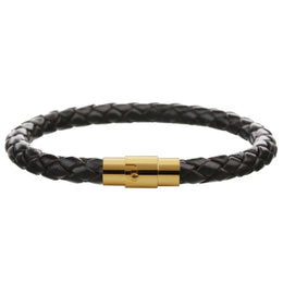 100% Genuine Braided Leather Bracelet - Stainless Steel Fashion Jewelry