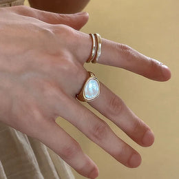Colorful Drip Glaze Open Ring - Artistic Enamel Design