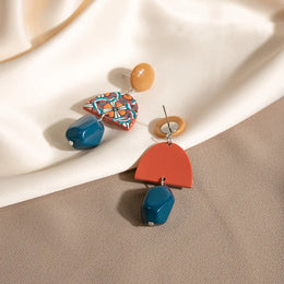 Vintage Mushroom Shaped Earrings - Geometric Acrylic Fashion Jewelry