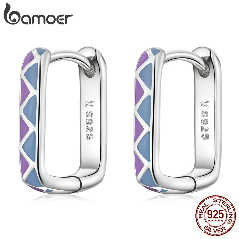 925 Sterling Silver Original Simple Contrast-Color Earrings - Artistic Jewelry