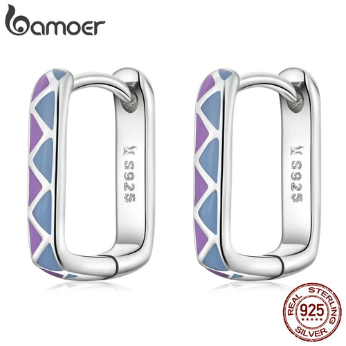 925 Sterling Silver Original Simple Contrast-Color Earrings - Artistic Jewelry