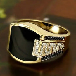 Classic Black Stone Ring - Geometric Fashion Statement
