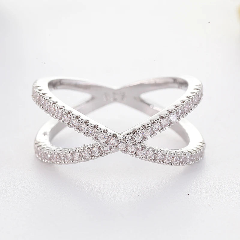 Zirconia Crystal Infinite Ring - Eternity Symbol Sterling Silver
