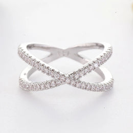 Zirconia Crystal Infinite Ring - Eternity Symbol Sterling Silver