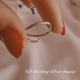 Sterling Silver Snake Adjustable Ring - Zircon Pave Fashion Jewelry