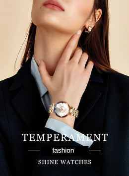 Premium Fashion Crystal Quartz Watch - Water Resistant Timepiece