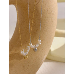 Natural Pearl Beads Necklace - Chic Gold-Plated Statement Jewelry