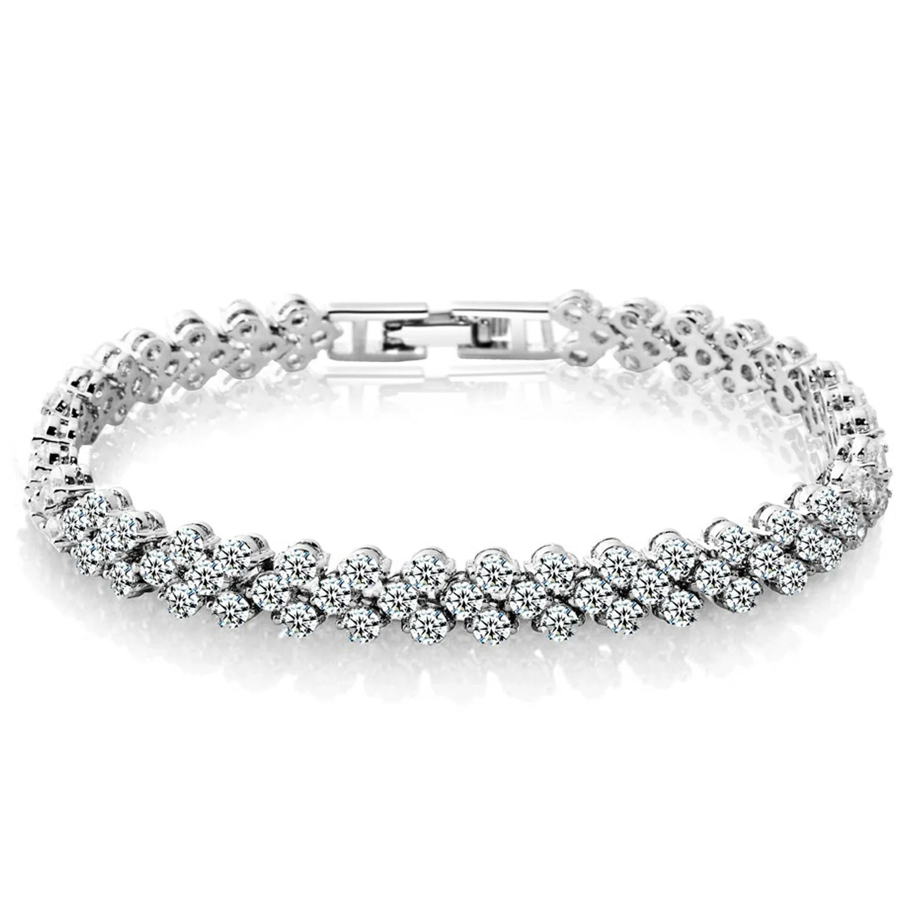 Luxury Love Braided Leaf Bracelet - Cubic Zirconia Fashion Jewelry