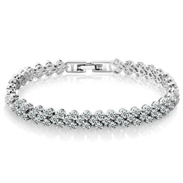 Luxury Love Braided Leaf Bracelet - Cubic Zirconia Fashion Jewelry